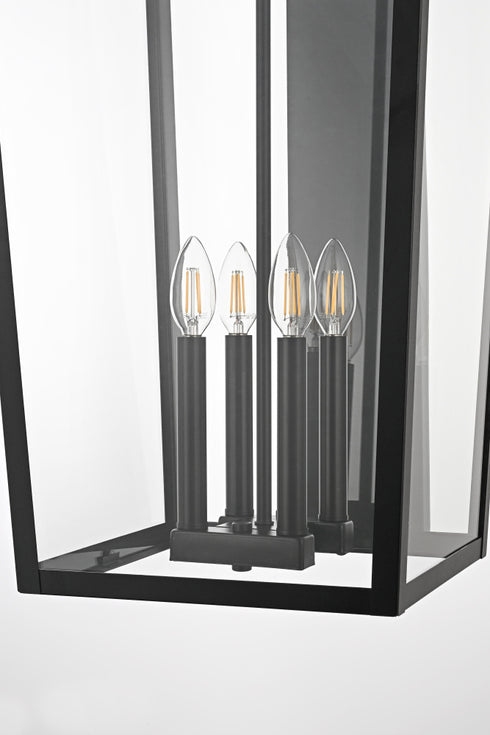 Elegant Lighting Frankford 4 Light Wall sconce W16 Inch E18 Inch H33 Inch L4 in Black Model: OD334W33BK