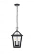 Elegant Lighting Frankford 7 inch Outdoor Pendant in Black Model: OD334H17BK