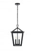 Elegant Lighting Frankford 7 inch Outdoor Pendant in Black Model: OD334H19BK