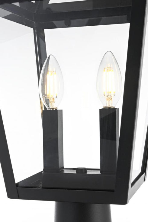Elegant Lighting Frankford 7 inch Outdoor Pendant in Black Model: OD334P22BK