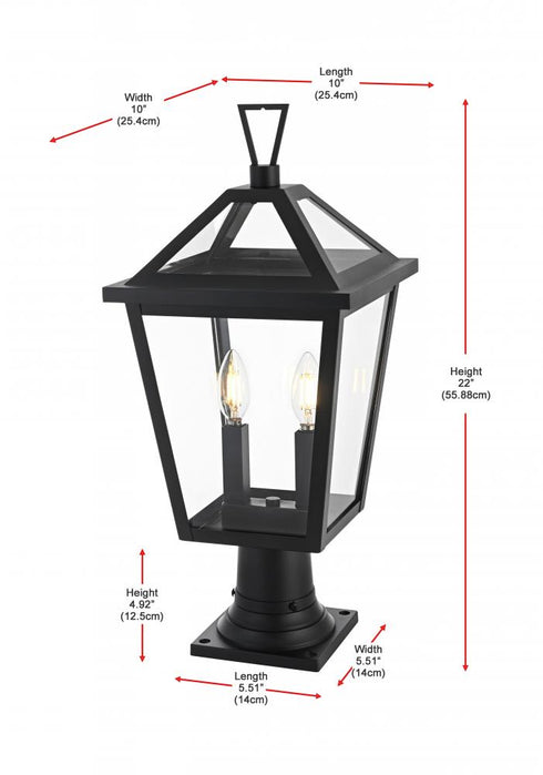 Elegant Lighting Frankford 7 inch Outdoor Pendant in Black Model: OD334P22BK