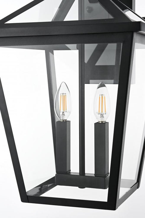 Elegant Lighting Frankford 7 inch Outdoor Pendant in Black Model: OD334W20BK