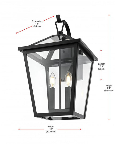 Elegant Lighting Frankford 7 inch Outdoor Pendant in Black Model: OD334W20BK