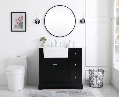 Elegant Lighting Franklin 36 Inch Single Bathroom Vanity in Black Model: VF60236BK