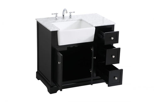 Elegant Lighting Franklin 36 Inch Single Bathroom Vanity in Black Model: VF60236BK