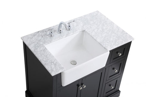 Elegant Lighting Franklin 36 Inch Single Bathroom Vanity in Black Model: VF60236BK