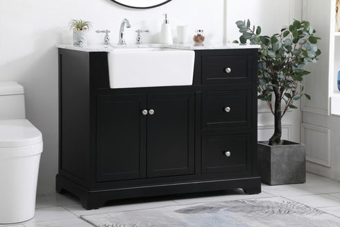 Elegant Lighting Franklin 42 Inch Single Bathroom Vanity in Black Model: VF60242BK