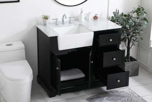 Elegant Lighting Franklin 42 Inch Single Bathroom Vanity in Black Model: VF60242BK