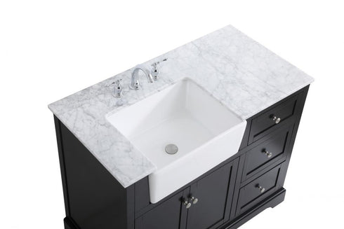 Elegant Lighting Franklin 42 Inch Single Bathroom Vanity in Black Model: VF60242BK