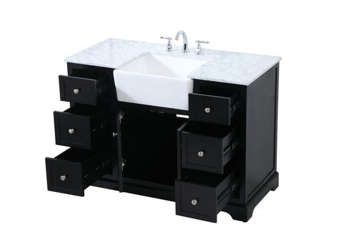 Elegant Lighting Franklin 48 Inch Single Bathroom Vanity in Black Model: VF60248BK