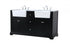 Elegant Lighting Franklin 60 Inch Double Bathroom Vanity in Black Model: VF60260DBK