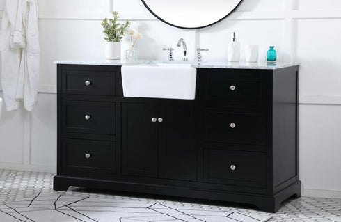 Elegant Lighting Franklin 60 Inch Single Bathroom Vanity in Black Model: VF60260BK