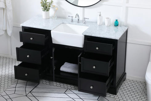 Elegant Lighting Franklin 60 Inch Single Bathroom Vanity in Black Model: VF60260BK