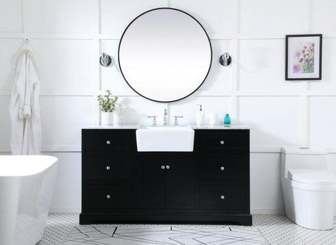 Elegant Lighting Franklin 60 Inch Single Bathroom Vanity in Black Model: VF60260BK