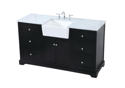 Elegant Lighting Franklin 60 Inch Single Bathroom Vanity in Black Model: VF60260BK