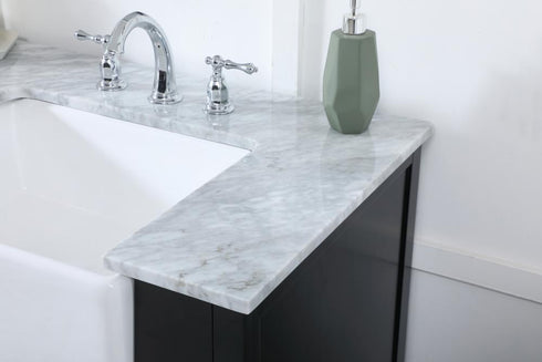 Elegant Lighting Franklin 72 Inch Double Bathroom Vanity in Black Model: VF60272DBK