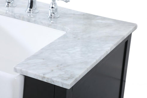 Elegant Lighting Franklin 72 Inch Double Bathroom Vanity in Black Model: VF60272DBK
