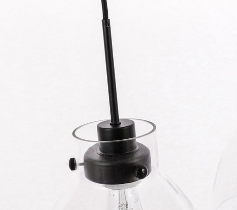 Elegant Lighting Frey 1 light in Black and Clear glass pendant Model: LD5029D11BK