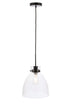 Elegant Lighting Frey 1 light in Black and Clear glass pendant Model: LD5029D11BK