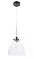 Elegant Lighting Frey 1 light in Black and Clear glass pendant Model: LD5029D11BK