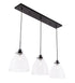 Elegant Lighting Frey 3 light in Black and Clear glass pendant Model: LD5030D42BK