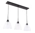 Elegant Lighting Frey 3 light in Black and Clear glass pendant Model: LD5030D42BK
