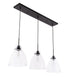 Elegant Lighting Frey 3 light in Black and Clear glass pendant Model: LD5030D42BK
