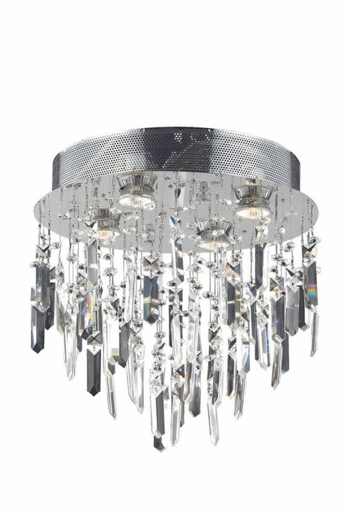 Elegant Lighting Galaxy 4 light in Chrome Flush Mount Clear Royal Cut Crystal Model: V2006F14SC/RC