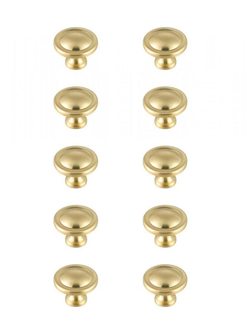Elegant Lighting Garlande 1.2 Inch Diameter in Brushed Gold Mushroom Knob Multipack (Set of 10) Model: KB2007-GD-10PK