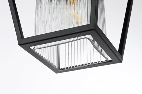 Elegant Lighting Gaul 7 inch Outdoor Pendant in Black Model: OD306H14BK
