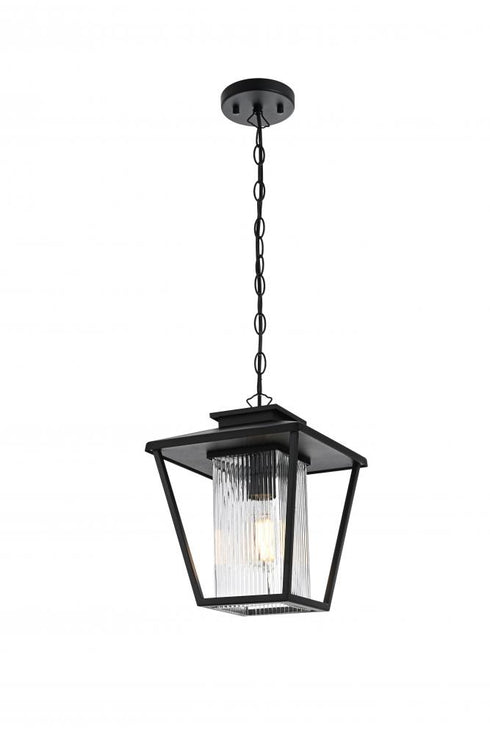 Elegant Lighting Gaul 7 inch Outdoor Pendant in Black Model: OD306H14BK