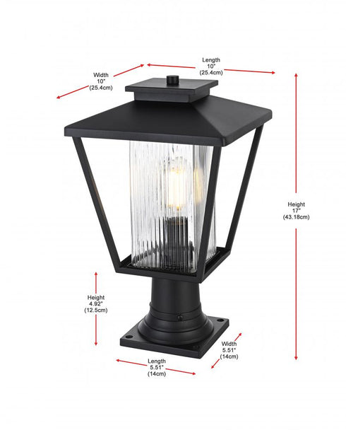 Elegant Lighting Gaul 7 inch Outdoor Pendant in Black Model: OD306P17BK