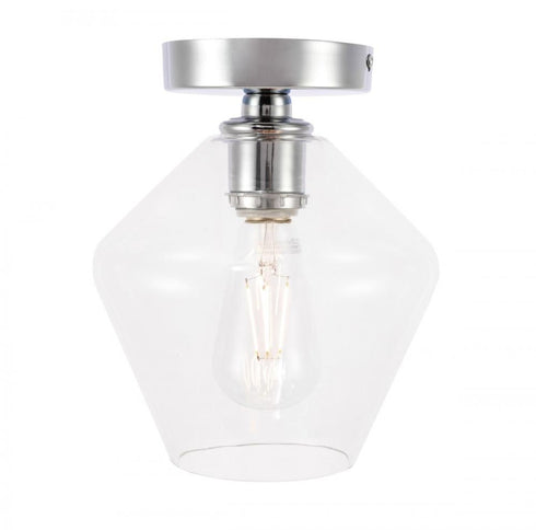 Elegant Lighting Gene 1 light in Black and Clear glass Flush mount Model: LD2254BK