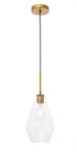 Elegant Lighting Gene 1 light in Black and Clear glass pendant Model: LD2260BK