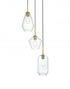 Elegant Lighting Gene 17.5 inch Pendant Clear Shade in Satin Gold in Satin Gold and Clear Finish Model: LD2268SG