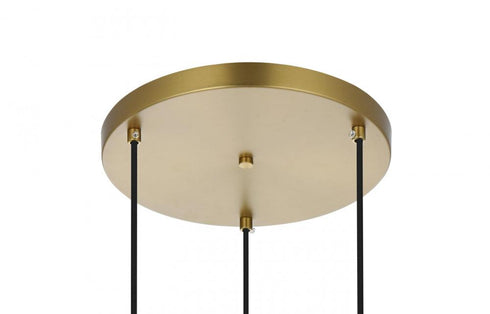Elegant Lighting Gene 17.5 inch Pendant Clear Shade in Satin Gold in Satin Gold and Clear Finish Model: LD2268SG