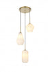 Elegant Lighting Gene 17.5 inch Pendant Frosted White in Satin Gold in Satin Gold and Frosted White Finish Model: LD2269SG