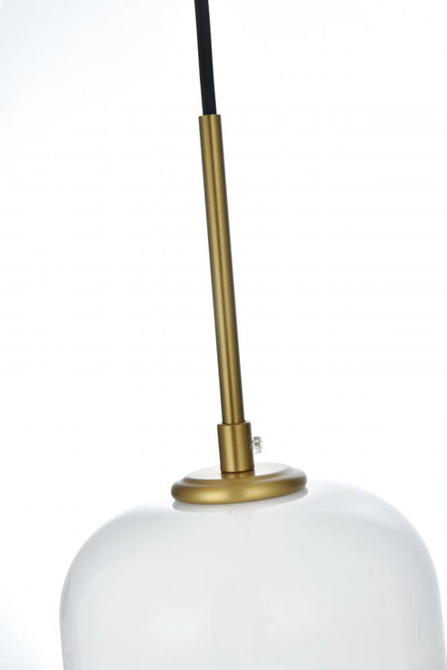 Elegant Lighting Gene 17.5 inch Pendant Frosted White in Satin Gold in Satin Gold and Frosted White Finish Model: LD2269SG