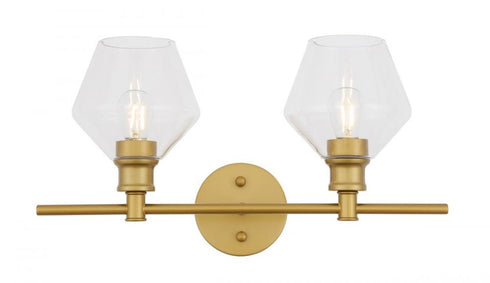Elegant Lighting Gene 2 light in Black and Clear glass Wall sconce Model: LD2312BK