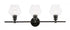Elegant Lighting Gene 3 light in Black and Clear glass Wall sconce Model: LD2316BK