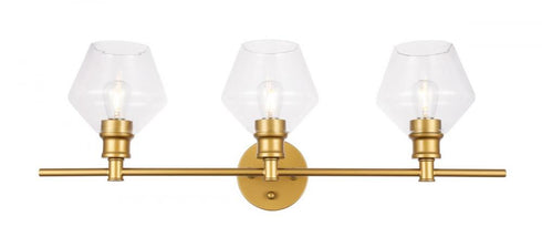 Elegant Lighting Gene 3 light in Black and Clear glass Wall sconce Model: LD2316BK