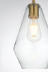 Elegant Lighting Gene 7 inch Pendant Clear Shade in Satin Gold in Satin Gold and Clear Finish Model: LD2260SG