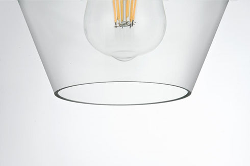 Elegant Lighting Gene 8 inch Flush Mount Clear Shade in Satin Gold in Satin Gold and Clear Finish Model: LD2254SG