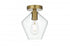 Elegant Lighting Gene 8 inch Flush Mount Clear Shade in Satin Gold in Satin Gold and Clear Finish Model: LD2254SG