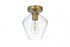 Elegant Lighting Gene 8 inch Flush Mount Clear Shade in Satin Gold in Satin Gold and Clear Finish Model: LD2254SG