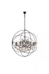 Elegant Lighting Geneva 18 light in Dark Bronze Chandelier Golden Teak (Smoky) Royal Cut crystal Model: 1130G43DB-GT/RC