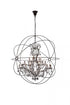 Elegant Lighting Geneva 25 light in Dark Bronze Chandelier Golden Teak (Smoky) Royal Cut crystal Model: 1130G60DB-GT/RC