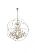 Elegant Lighting Geneva 25 light in Dark Bronze Chandelier Golden Teak (Smoky) Royal Cut crystal Model: 1130G60DB-GT/RC