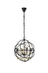 Elegant Lighting Geneva 4 light in Dark Bronze Pendant Golden Teak (Smoky) Royal Cut crystal Model: 1130D17DB-GT/RC