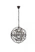 Elegant Lighting Geneva 5 light in Dark Bronze Pendant Golden Teak (Smoky) Royal Cut crystal Model: 1130D20DB-GT/RC